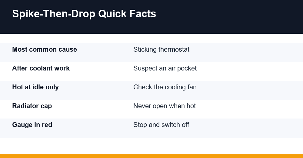 car overheating then normal — infographic