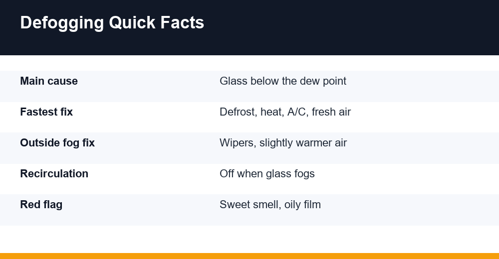 stop car windows fogging — infographic