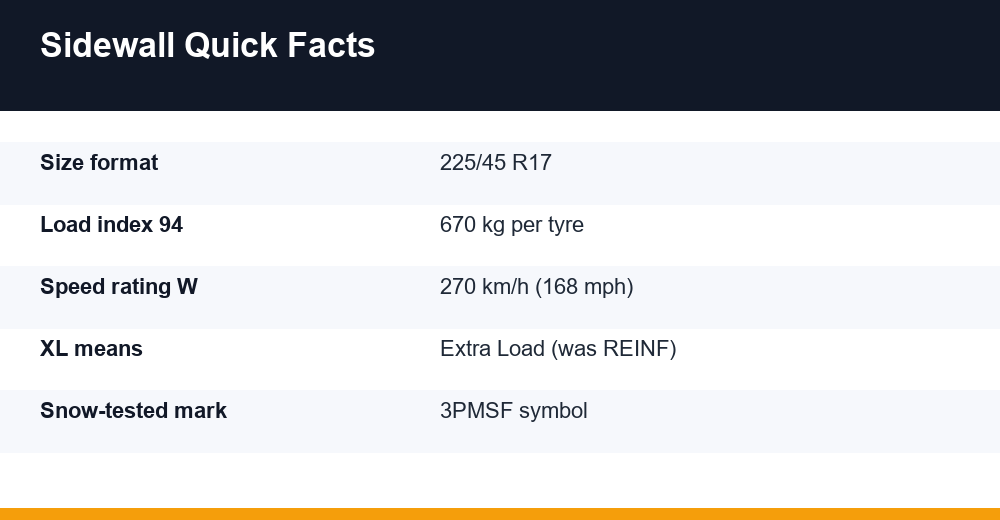 tyre sidewall markings explained — infographic